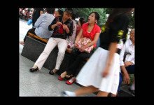 Good Woman in Good Atittude in Public Place